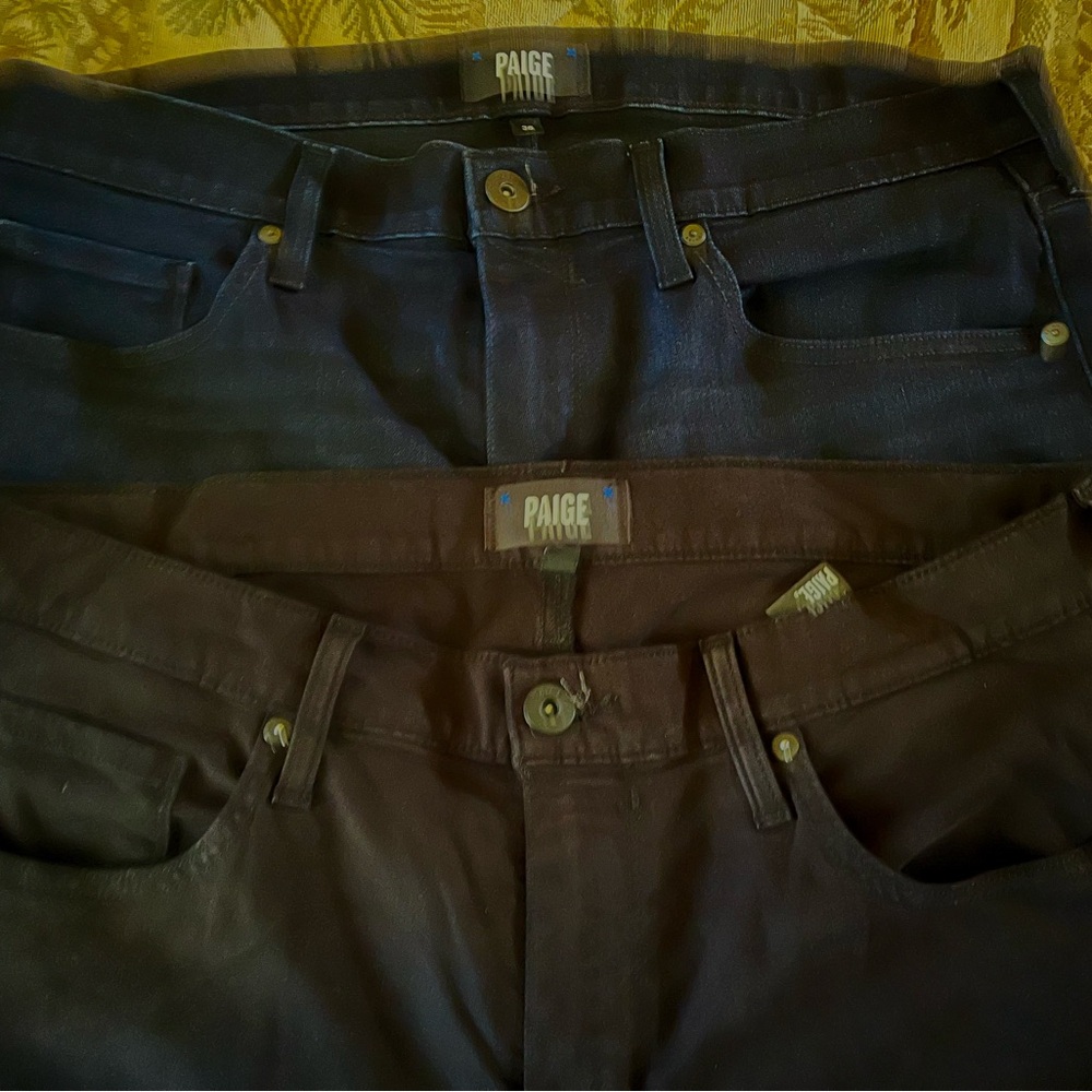 PAIGE Men's Jeans - Black and Dark Blue $28each